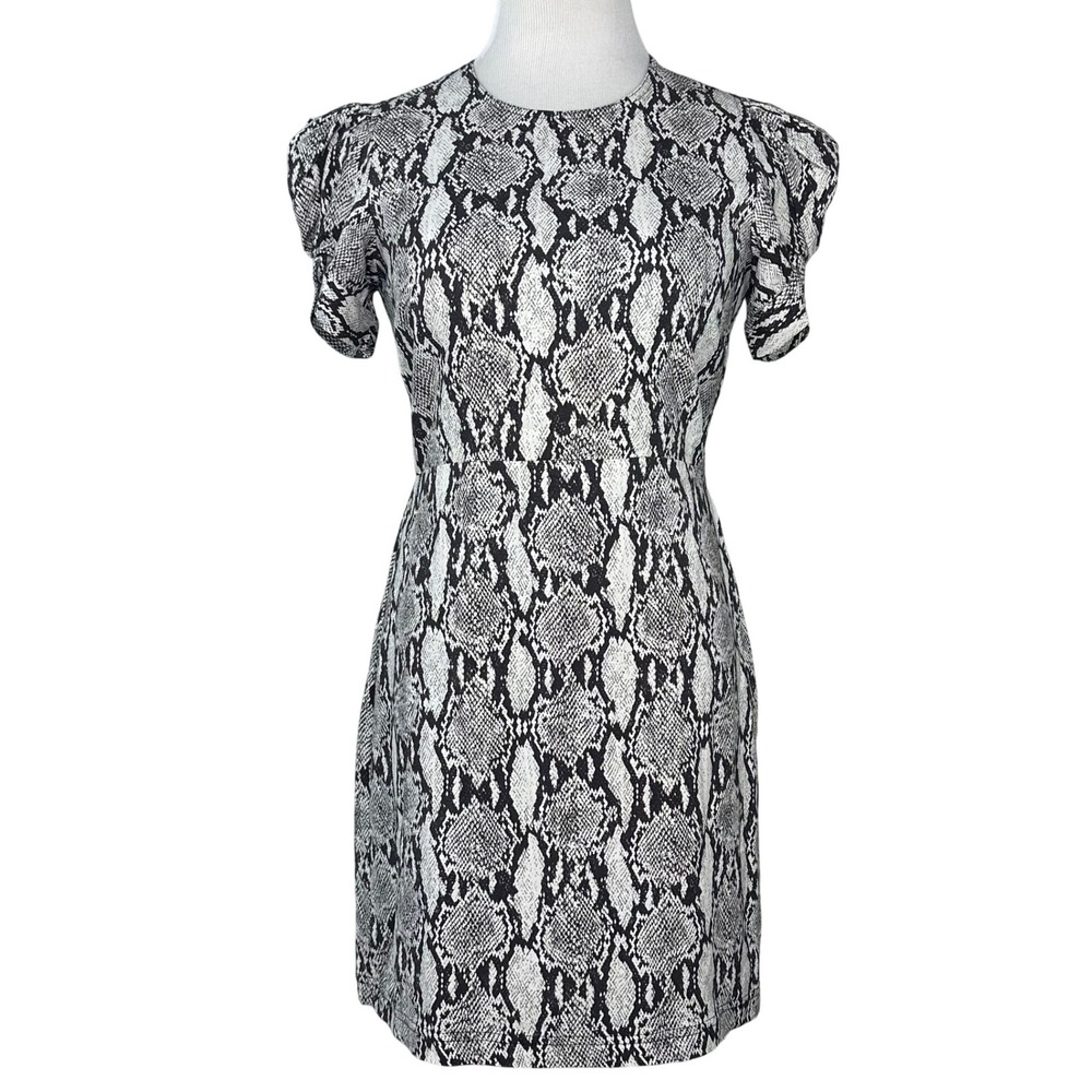 A.L.C. Brinley Snakeskin Print Puff Sleeve Mini Dress 4 6DRES00666